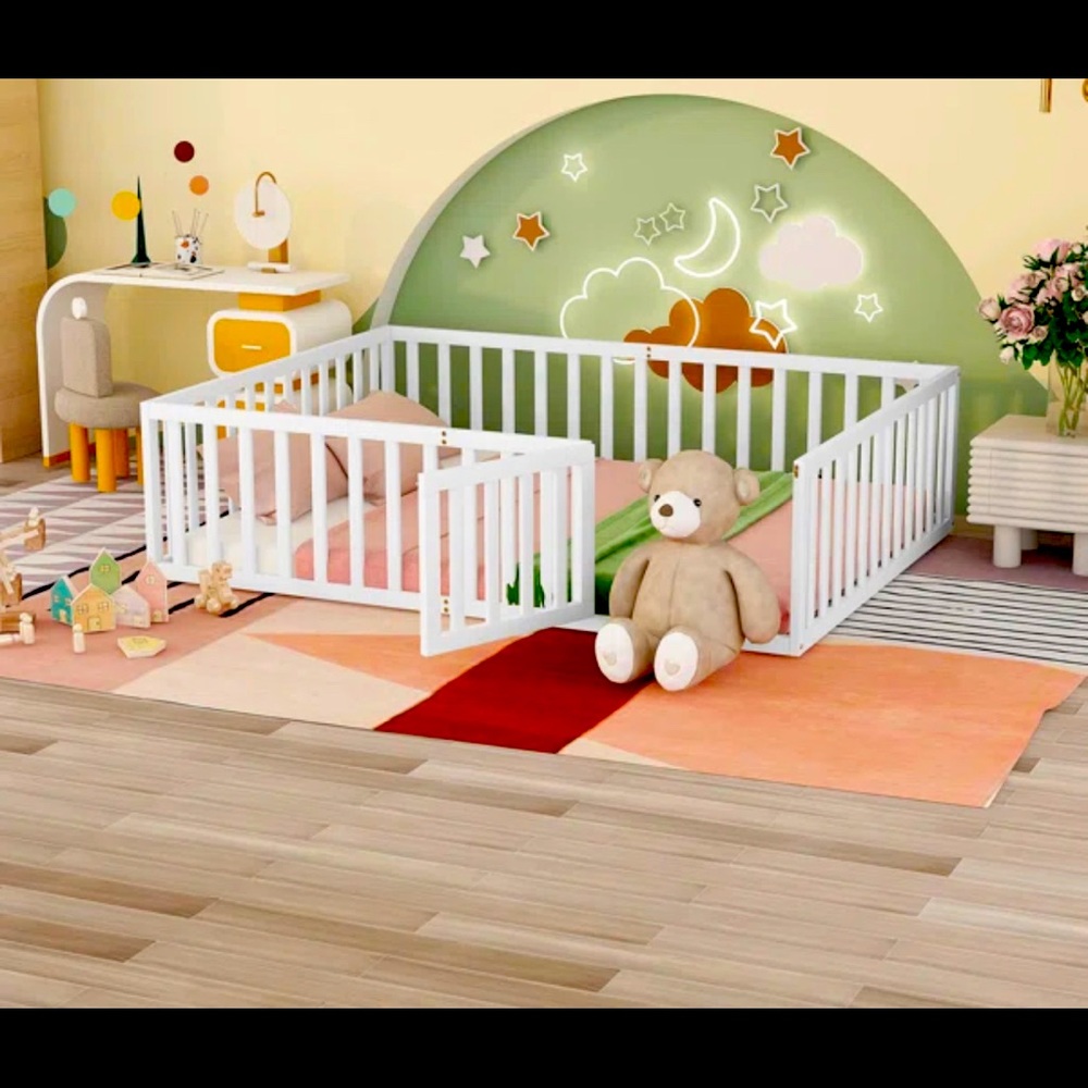 Floor bed full size (white)